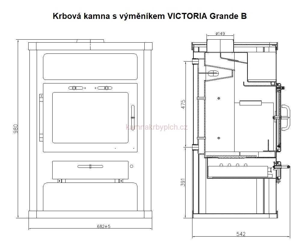 Krbová kamna s výměníkem Victoria GRANDE B