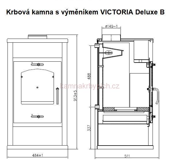 Krbová kamna s výměníkem Victoria DELUXE B